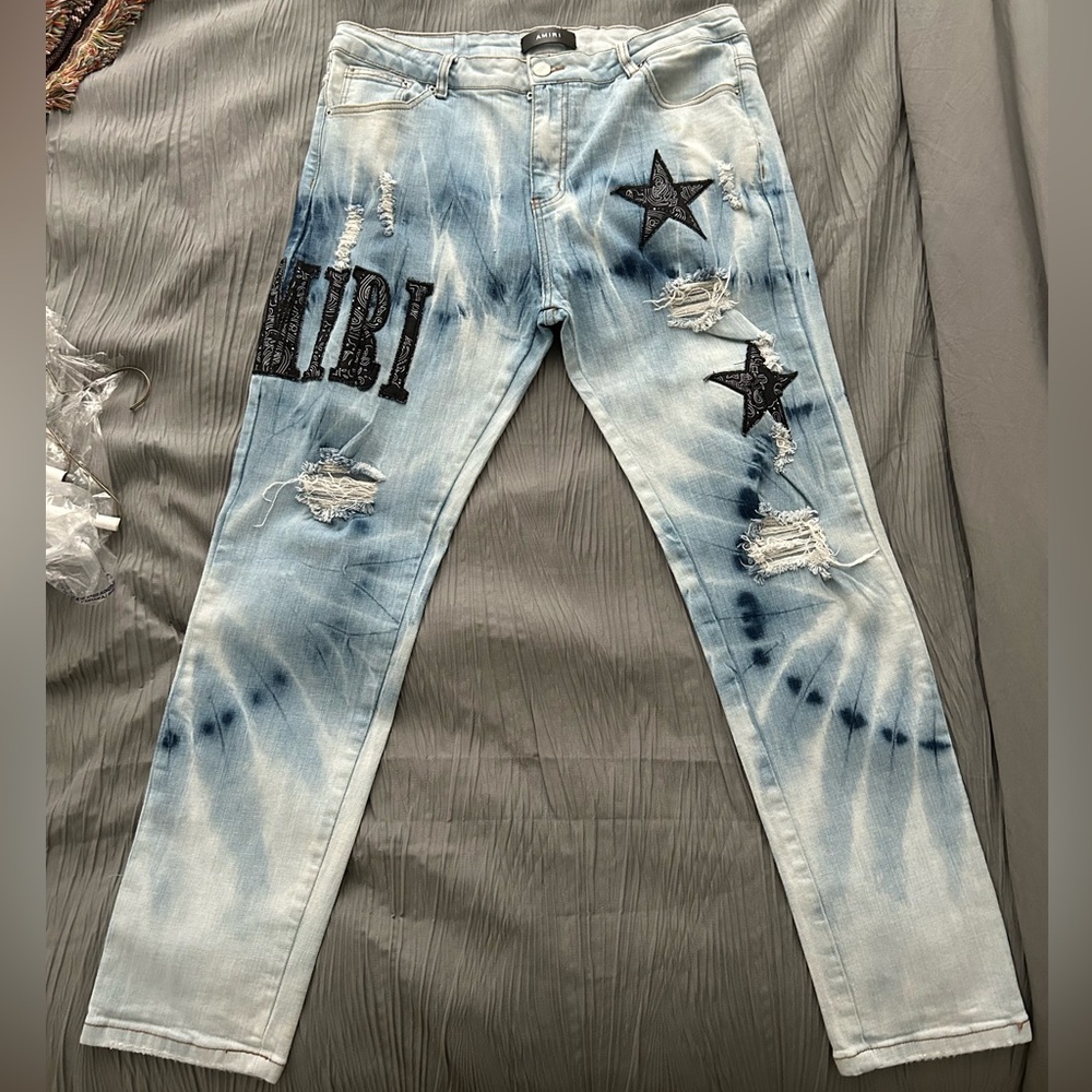 AMIRI Men’s Denim Light Wash Embroidered